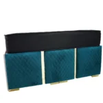 Velvet Bed with Gold Accents