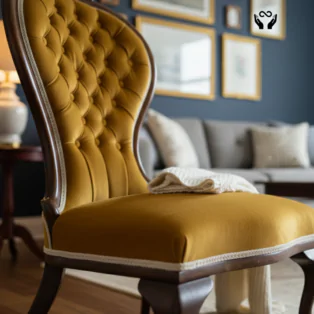 Hand-Restored Button-Tufted Chair