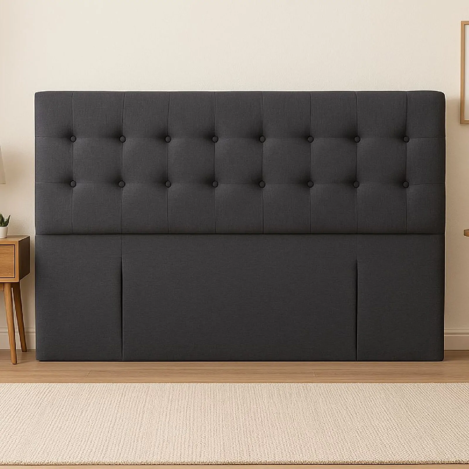 Charcoal Grey Padded Bedhead